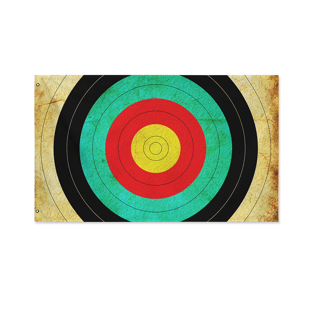 Grunge Bullseye Target Print Polyester Flag