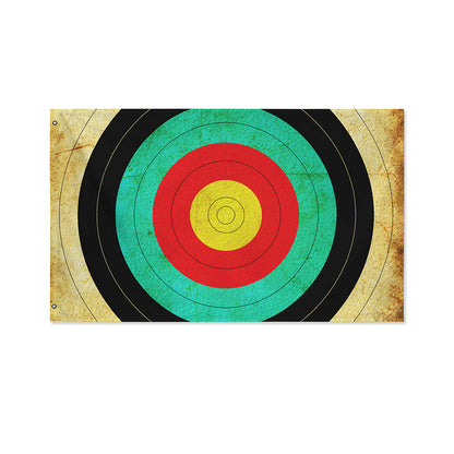 Grunge Bullseye Target Print Polyester Flag