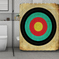 Grunge Bullseye Target Print Polyester Shower Curtain