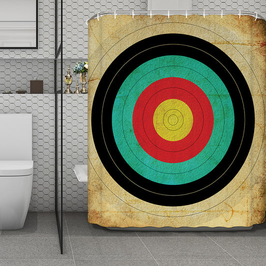 Grunge Bullseye Target Print Polyester Shower Curtain