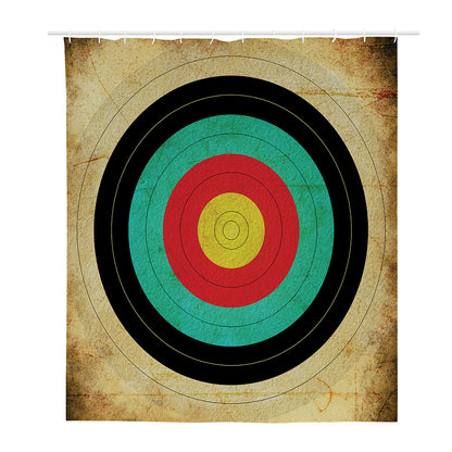 Grunge Bullseye Target Print Polyester Shower Curtain