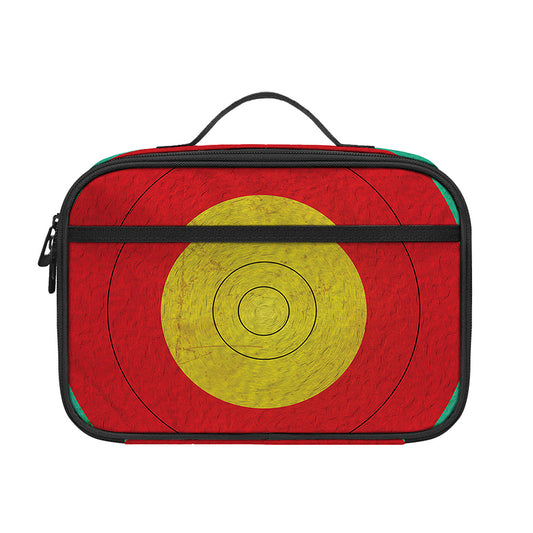 Grunge Bullseye Target Print Portable Lunch Bag