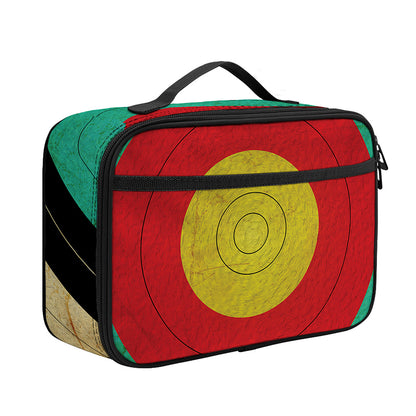 Grunge Bullseye Target Print Portable Lunch Bag