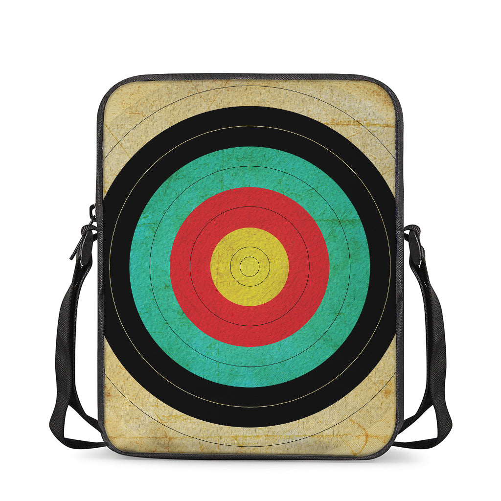 Grunge Bullseye Target Print Rectangular Crossbody Bag