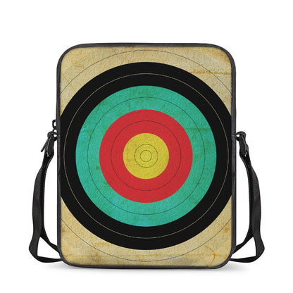 Grunge Bullseye Target Print Rectangular Crossbody Bag