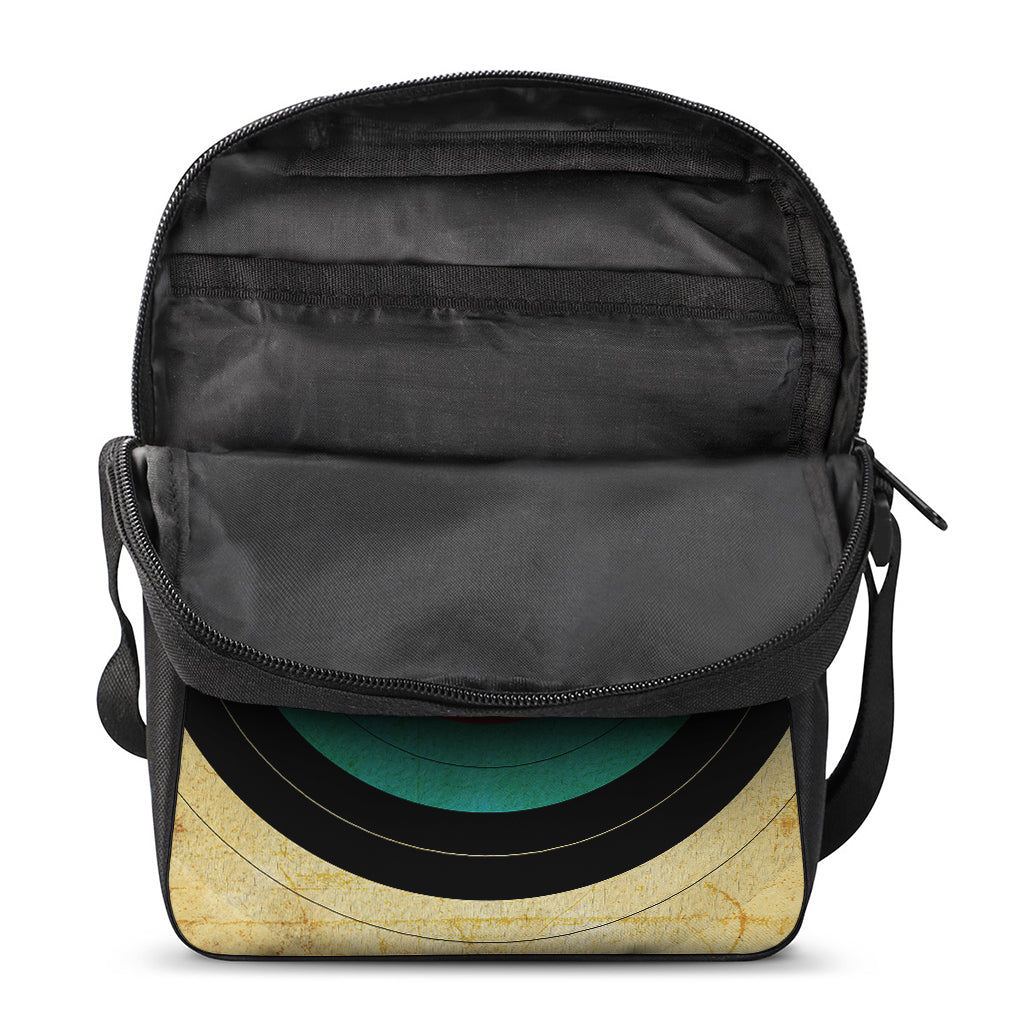 Grunge Bullseye Target Print Rectangular Crossbody Bag