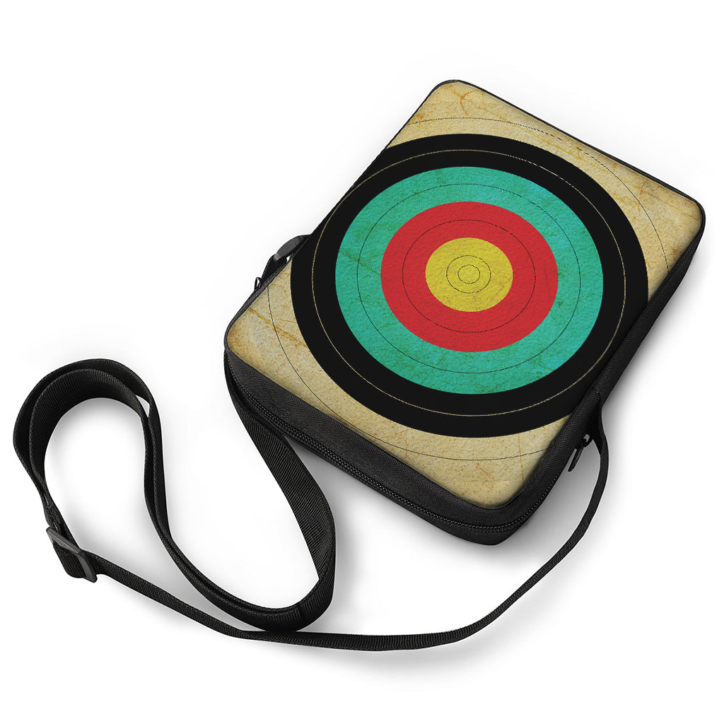 Grunge Bullseye Target Print Rectangular Crossbody Bag