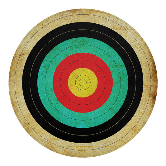 Grunge Bullseye Target Print Round Blanket