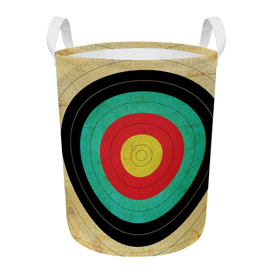 Grunge Bullseye Target Print Round Laundry Basket