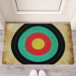 Grunge Bullseye Target Print Rubber Doormat