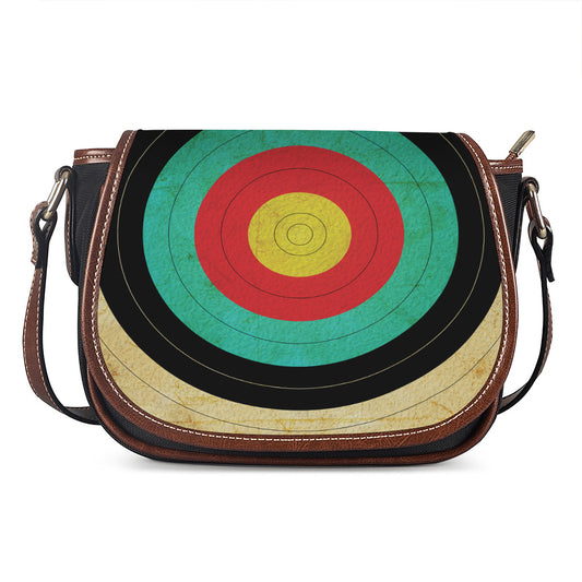 Grunge Bullseye Target Print Saddle Bag