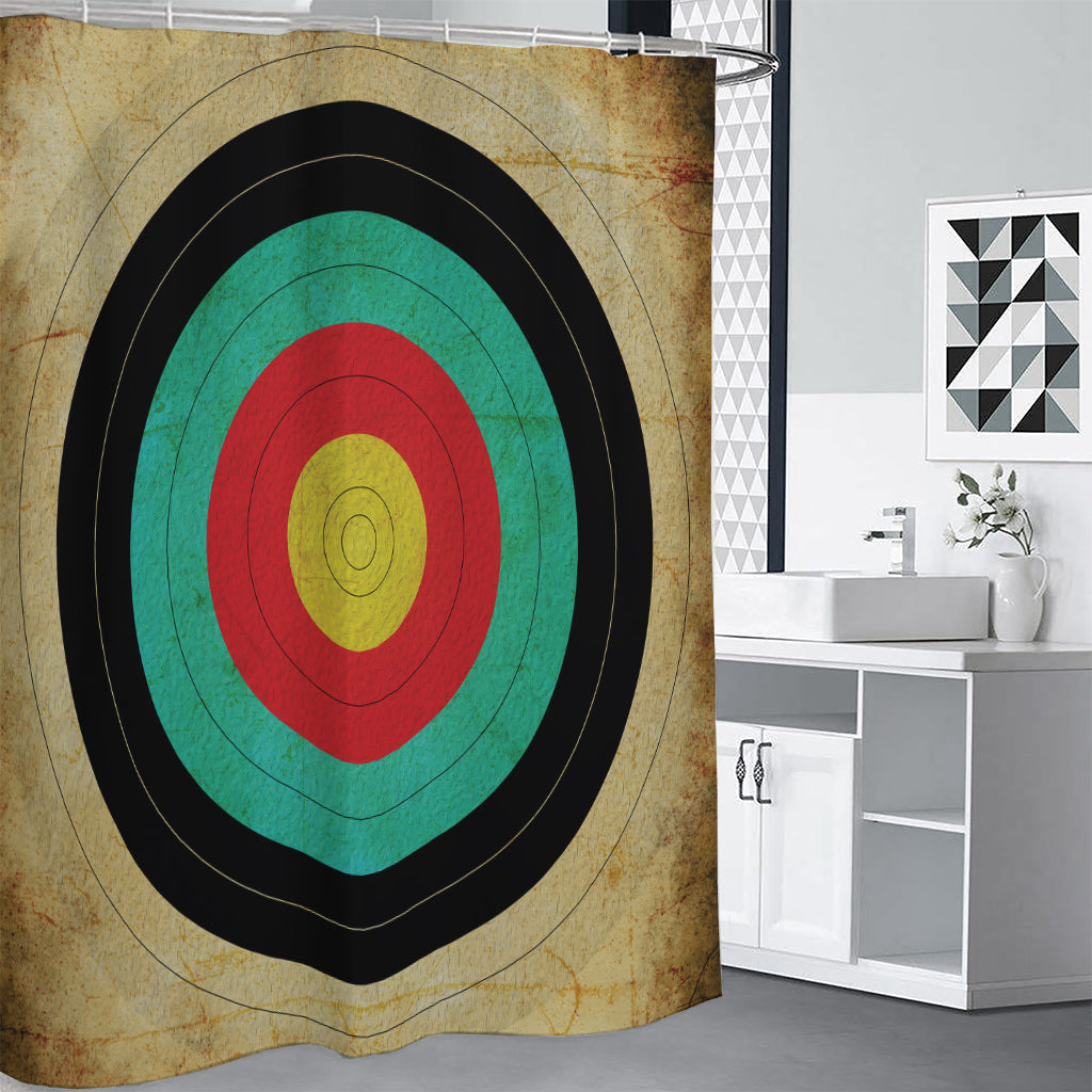 Grunge Bullseye Target Print Shower Curtain