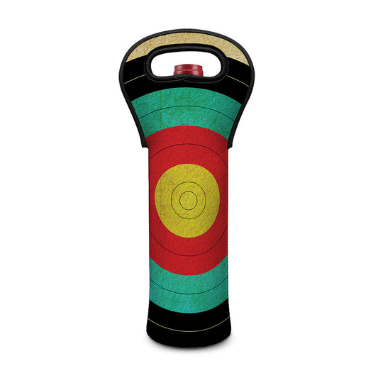 Grunge Bullseye Target Print Single Neoprene Wine Tote