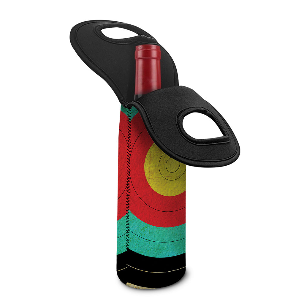 Grunge Bullseye Target Print Single Neoprene Wine Tote
