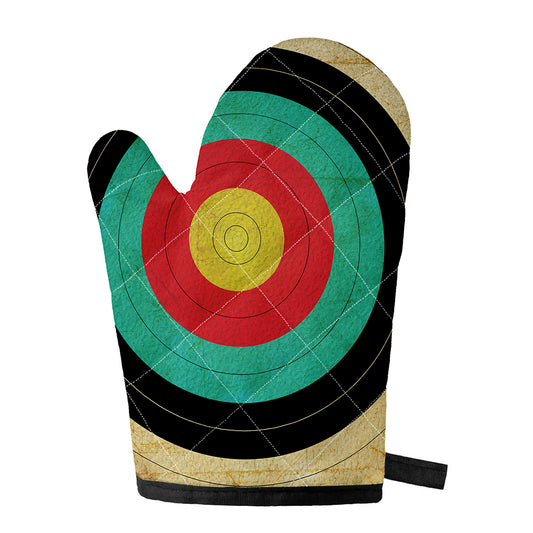 Grunge Bullseye Target Print Single Oven Mitt