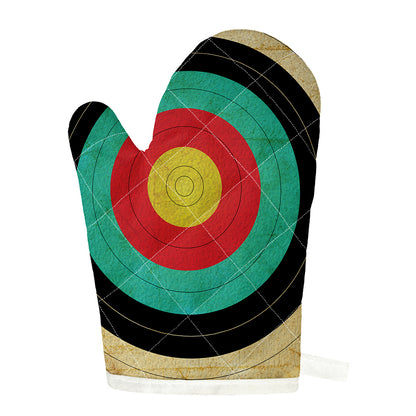 Grunge Bullseye Target Print Single Oven Mitt