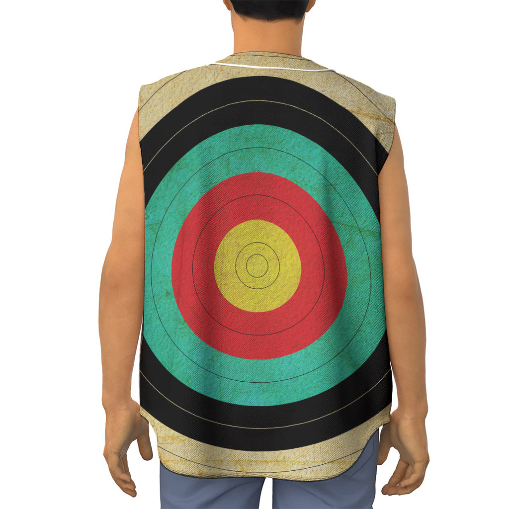 Grunge Bullseye Target Print Sleeveless Baseball Jersey