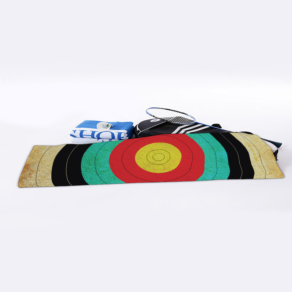 Grunge Bullseye Target Print Sports Towel