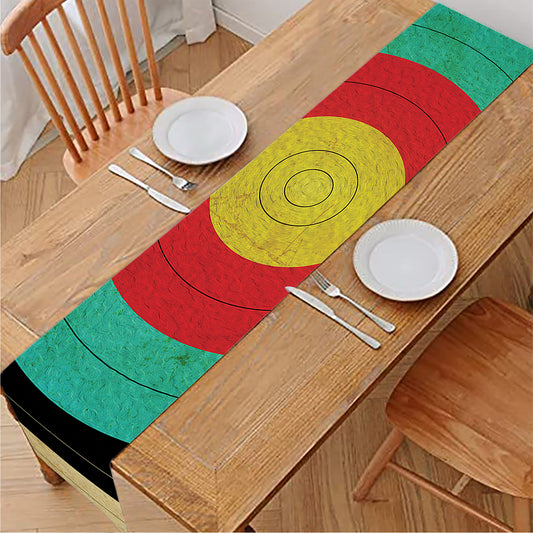 Grunge Bullseye Target Print Table Runner