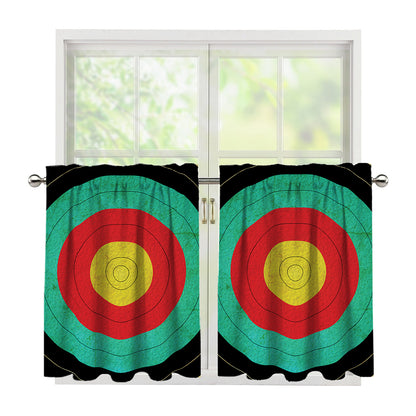 Grunge Bullseye Target Print Tier Curtains