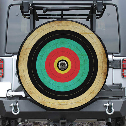 Grunge Bullseye Target Print Tire Cover With Camera Hole