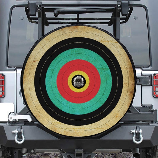 Grunge Bullseye Target Print Tire Cover With Camera Hole