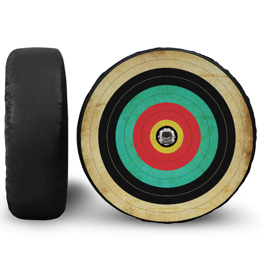 Grunge Bullseye Target Print Tire Cover With Camera Hole