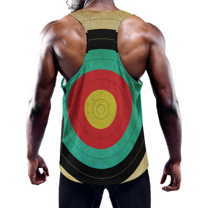 Grunge Bullseye Target Print Training Tank Top