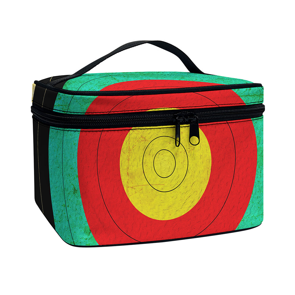 Grunge Bullseye Target Print Travel Makeup Bag
