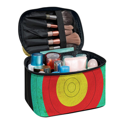 Grunge Bullseye Target Print Travel Makeup Bag