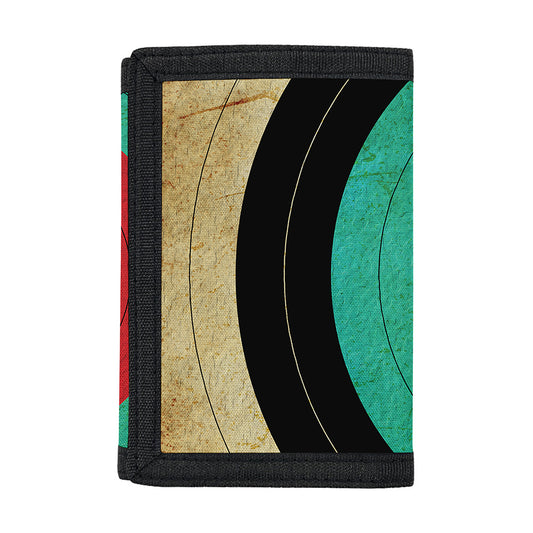Grunge Bullseye Target Print Trifold Wallet