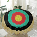 Grunge Bullseye Target Print Waterproof Round Tablecloth