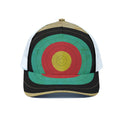 Grunge Bullseye Target Print White Mesh Trucker Hat