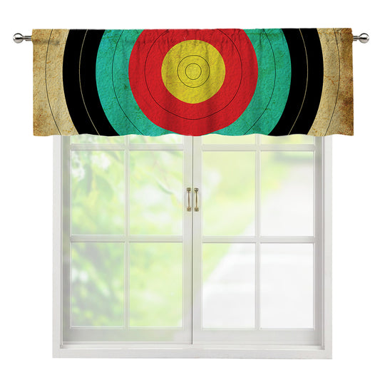Grunge Bullseye Target Print Window Valance