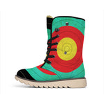 Grunge Bullseye Target Print Winter Boots