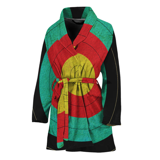 Grunge Bullseye Target Print Women's Bathrobe