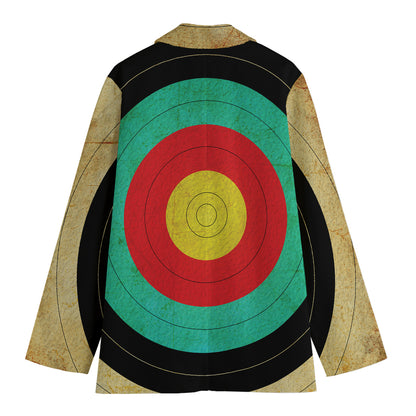 Grunge Bullseye Target Print Women's Blazer