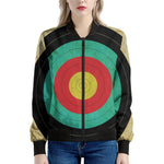 Grunge Bullseye Target Print Women's Bomber Jacket