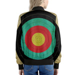 Grunge Bullseye Target Print Women's Bomber Jacket