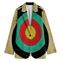 Grunge Bullseye Target Print Women's Cotton Blazer