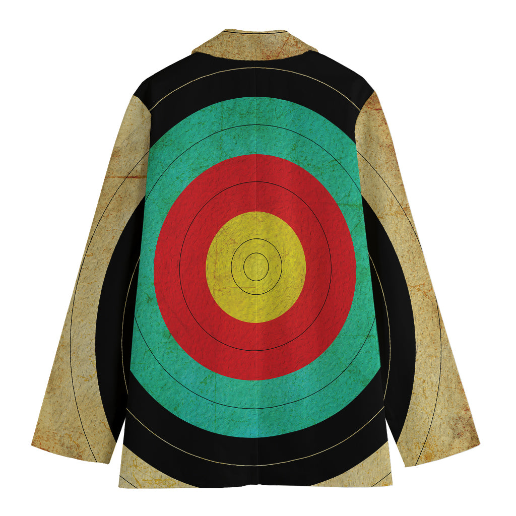 Grunge Bullseye Target Print Women's Cotton Blazer