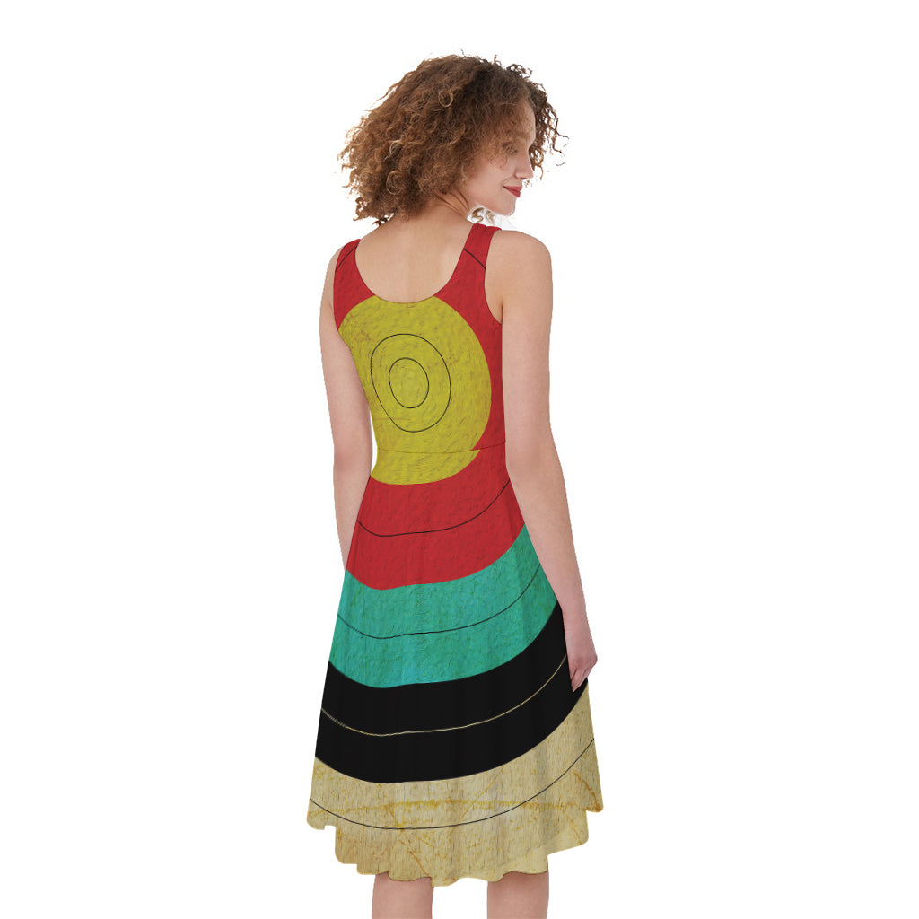 Grunge Bullseye Target Print Women's Sleeveless Dress