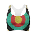Grunge Bullseye Target Print Women's Sports Bra