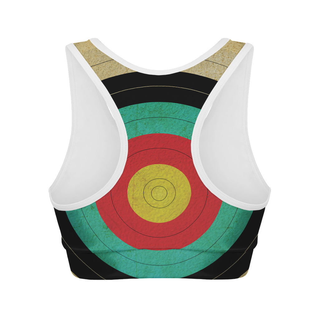 Grunge Bullseye Target Print Women's Sports Bra