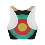 Grunge Bullseye Target Print Women's Sports Bra