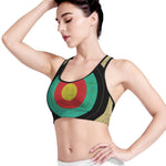 Grunge Bullseye Target Print Women's Sports Bra
