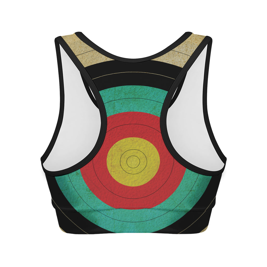Grunge Bullseye Target Print Women's Sports Bra