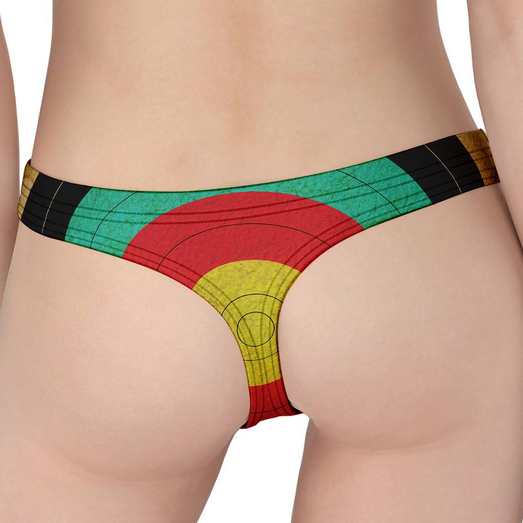 Grunge Bullseye Target Print Women's Thong