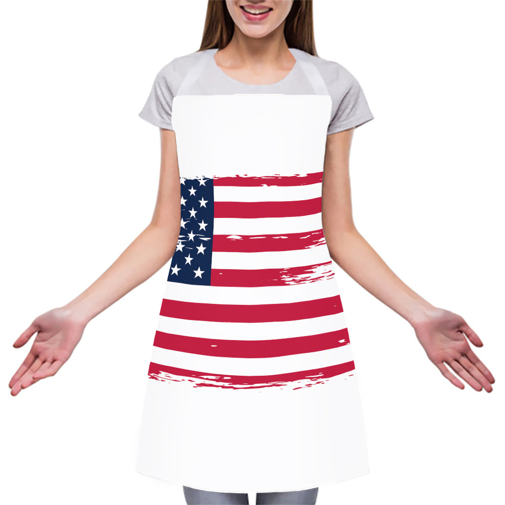 Grunge Flag Of USA Print Adjustable Apron