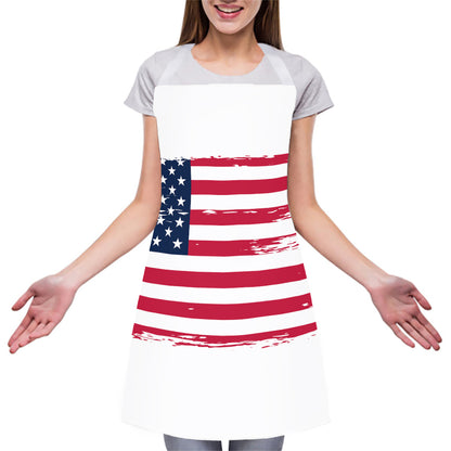 Grunge Flag Of USA Print Adjustable Apron